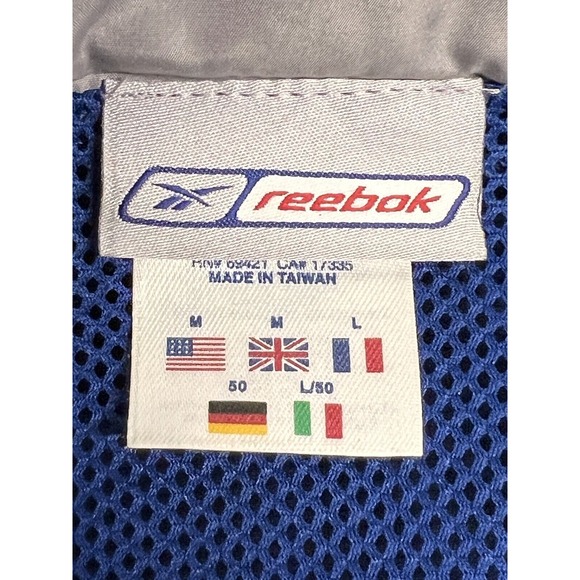 Vintage Reebok Windbreaker Sz M Full Zip Warm Up Blue‎ Gray Detroit Lions Colors - Picture 4 of 8